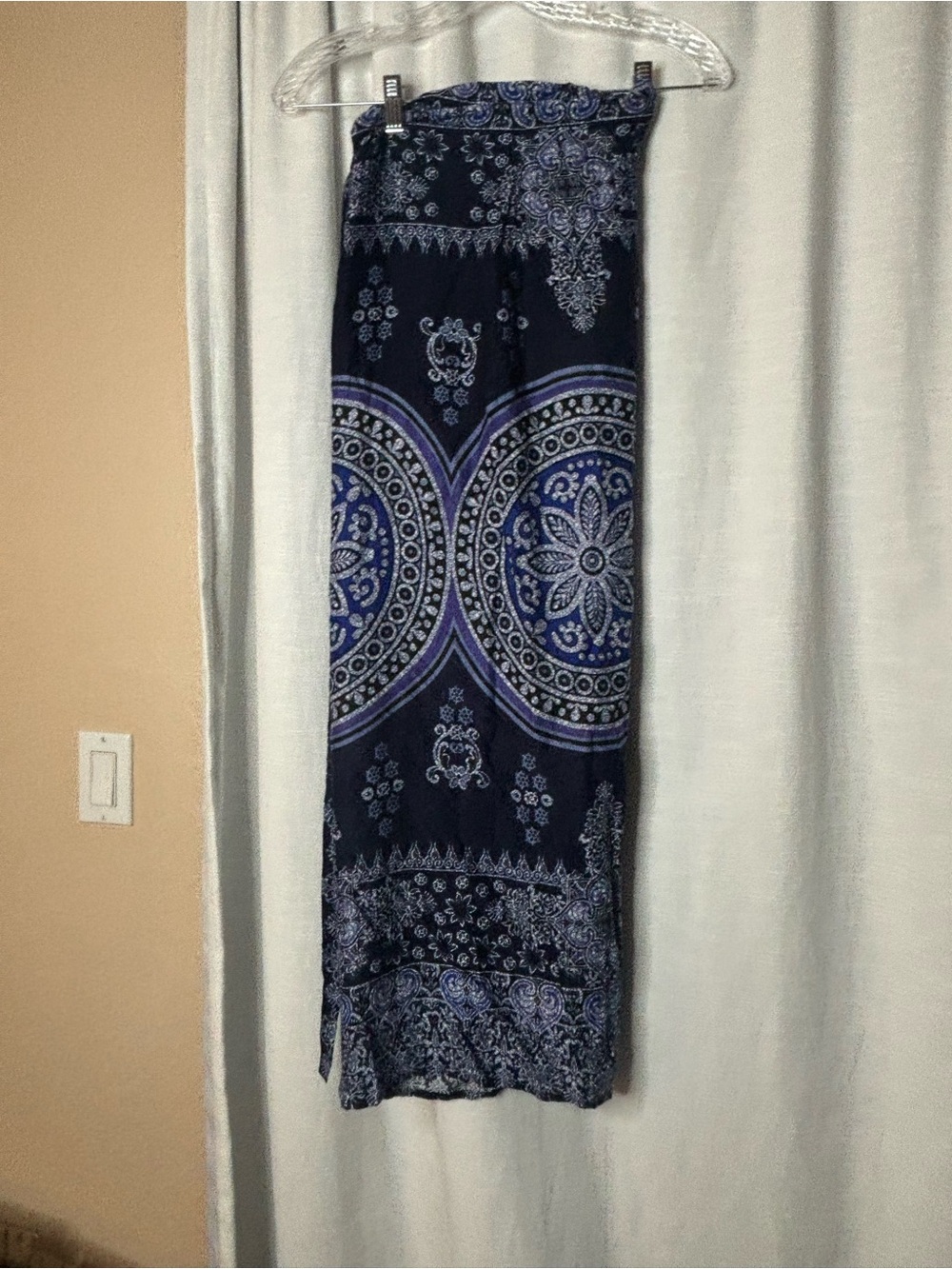 Bohemian Navy & Purple Maxi Wrap Skirt